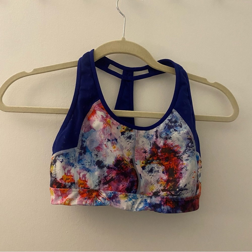 Athleta Splotchy Tie Dye Sports Bra